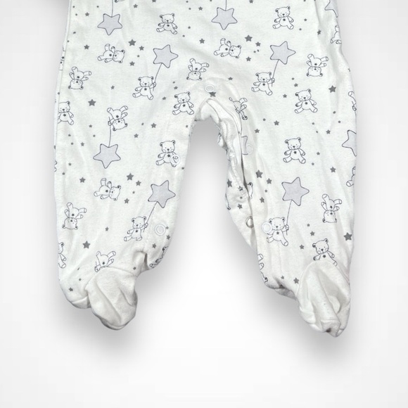 4/$20 Rene Rofe White Bear And Star Print Sleeper - Picture 3 of 5